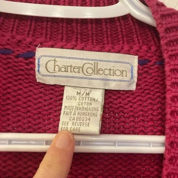 RETRO-CHARTER Collection  Cardigan-Pink​​​ - Picture 5 of 6